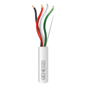 Bobina de 152 Metros (500 Pies) / Cable de Cobre / 4 x 18 AWG / Riser / Color Blanco / Para Aplicaciones de Alarmas de Intrusión/Control de Acceso/ Automatización / Interfonos y Tv Porteros