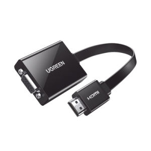 Adaptador HDMI a VGA / Resolución 1080P / Audio 3.5mm / Con Puerto Micro USB para Alimentación / Plug & Play / No Requiere Controlador / ABS / Flexible y Duradero