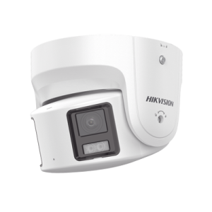 [PROTECCIÓN ACTIVA] Turret IP Panorámica 8 Megapíxel / 2 Lentes 4 mm (180°) / Imagen a Color 24/7 (ColorVu) / PoE / WDR 130° / IP67 / ACUSENSE / Luz Estroboscópica y Alarma Audible / 30 mts Luz Blanca / Micro SD