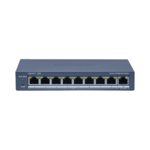 Switch PoE+ / Monitoreable / 8 Puertos 10/100 Mbps PoE+ / 1 Puerto 1000 Mbps Uplink / Configuración Nube Hik-Partner Pro / Modo Extendido hasta 300 metros / 60 W