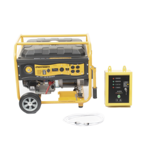 Generador a Gasolina / Planta de Emergencia con Encendido Automático, 6.5KW, 220Vac 2 Fases, Jaula con Ruedas para Fácil Traslado