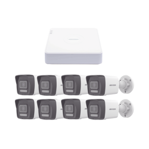Kit IP 1080p (2 Megapixel) / NVR de 8 Canales con 8 Puertos PoE / 8 Cámaras IP Bala ColorVu Lite y Motion Detection 2.0 / Micrófono Integrado